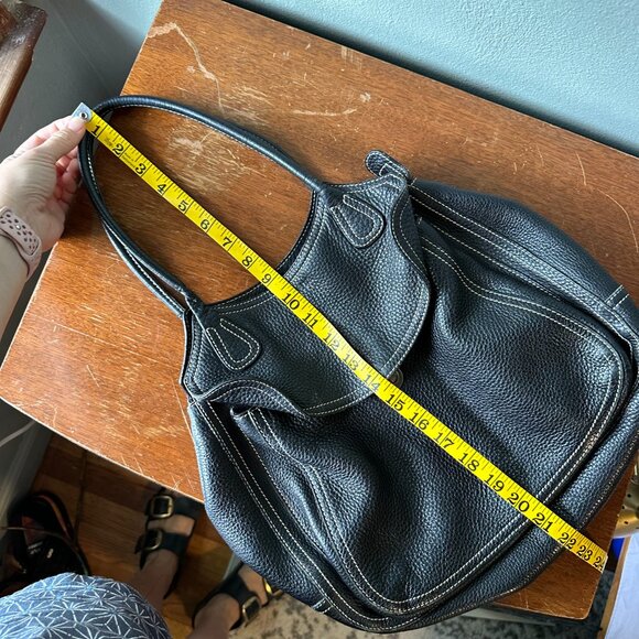 PRADA {VINTAGE} 1990's Hobo Slouch Bag | black pebbled leather - Picture 7 of 15